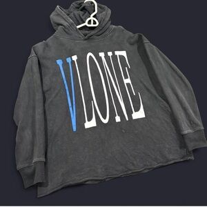 Cropped VLONE Hoodie Blue and Black